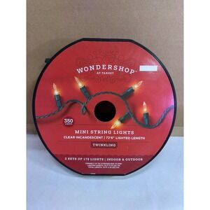 350ct‎ Incandescent Mini Christmas StringLights White with Green Wire 72'6"
